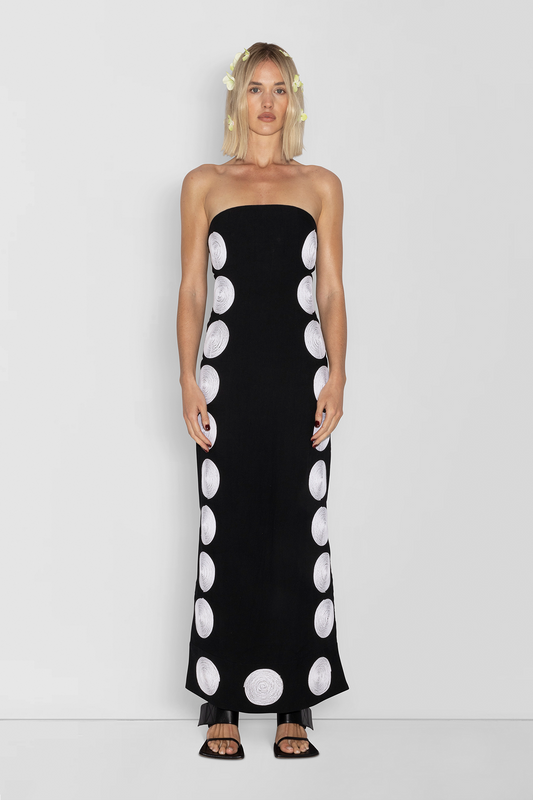 Filipa besticktes Maxikleid – Noir