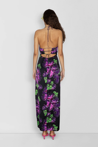 Lenee Cowl Maxikleid - Noir Orchid