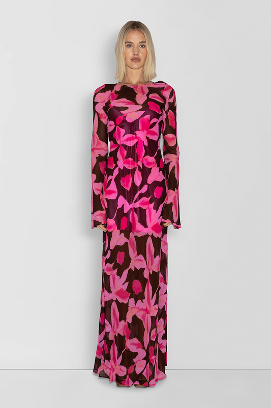 Lottie Maxikleid – Schokoladengeblümt