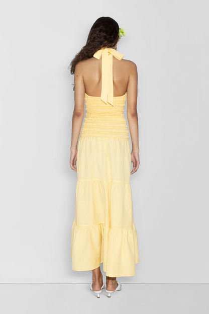 Ostia Gerafftes Maxikleid - Butter
