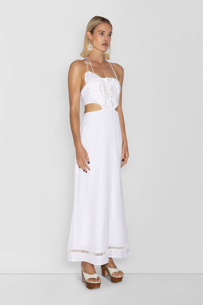 Cara Shell Maxikleid - Elfenbein