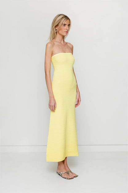 Sunmor Strick-Maxikleid - Butter