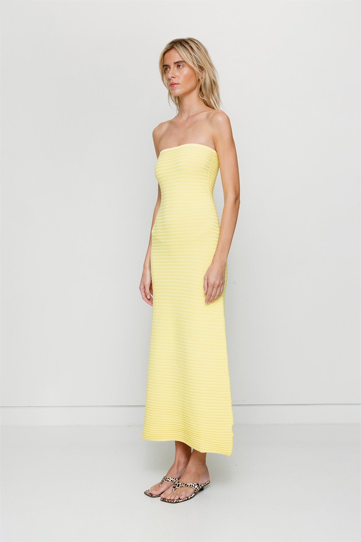 Sunmor Strick-Maxikleid - Butter
