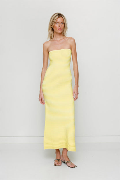 Sunmor Strick-Maxikleid - Butter