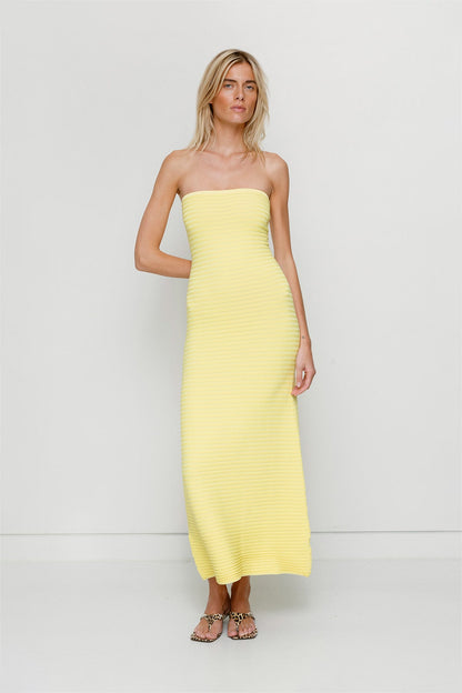 Sunmor Strick-Maxikleid - Butter