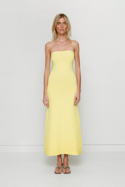 Sunmor Strick-Maxikleid - Butter