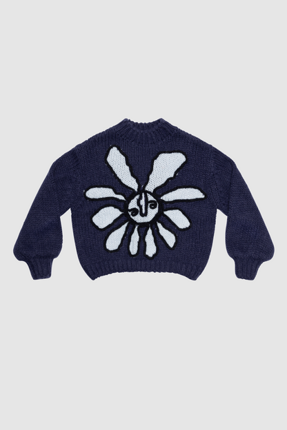 Soleil Strickpullover - Marineblaue Sonne