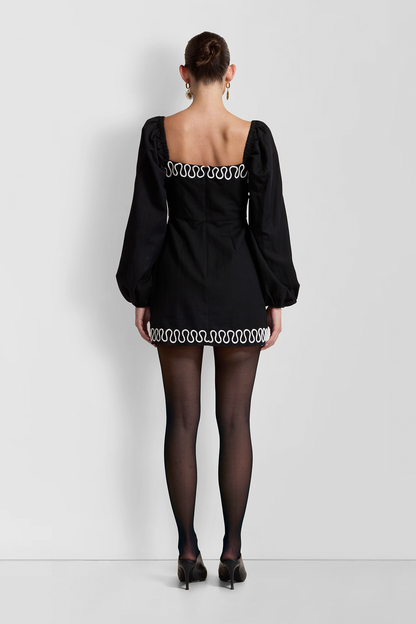 Carmensita besticktes Minikleid - Noir