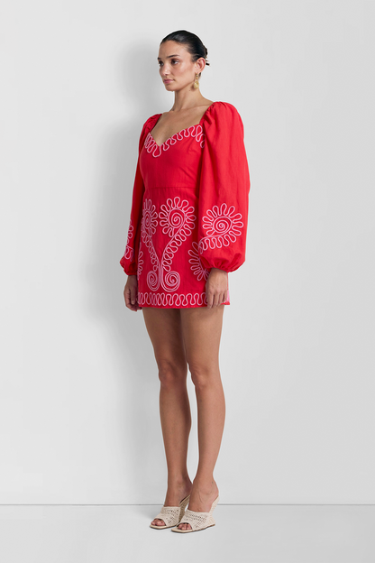 Carmensita besticktes Minikleid – Rojo