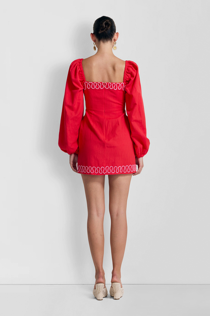 Carmensita besticktes Minikleid – Rojo
