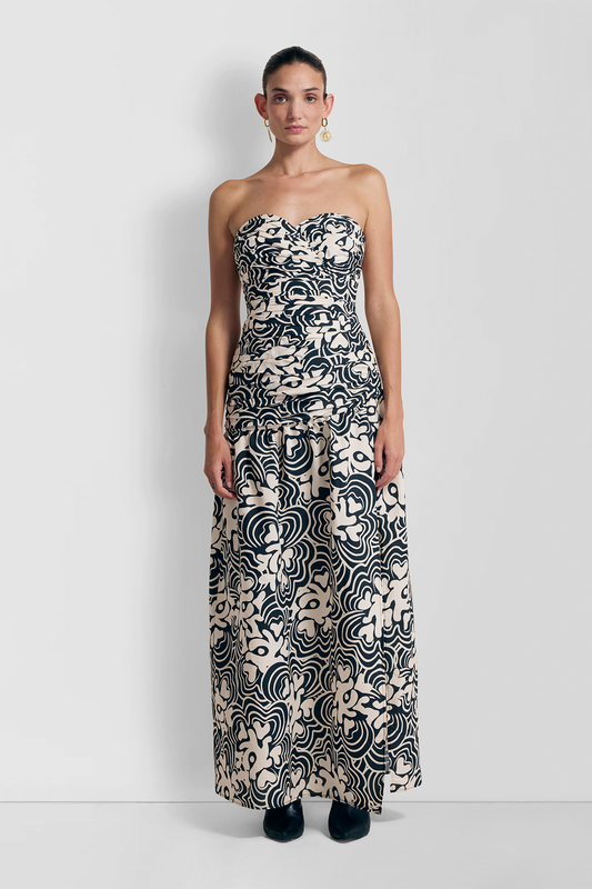 Dolcie trägerloses Maxikleid – Noir Print