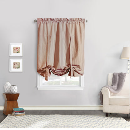 ThermaLogic Fenstervorhang-Set mit Streifen und Stangenaufsatz