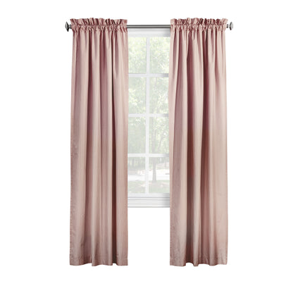 ThermaLogic Fenstervorhang-Set mit Streifen und Stangenaufsatz