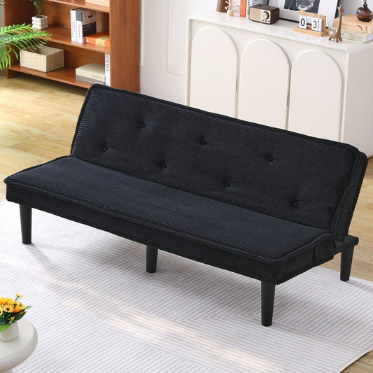 This 66-inch corduroy sofa bed can flexibly adapt to the living room, apartment and bedroom