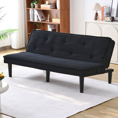 This 66-inch corduroy sofa bed can flexibly adapt to the living room, apartment and bedroom