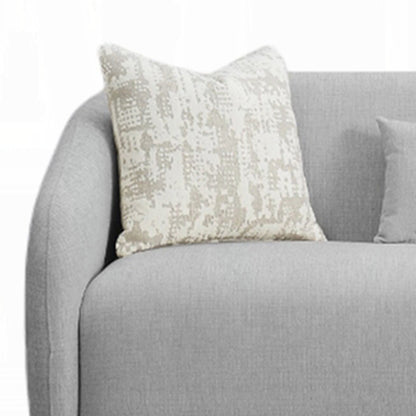 Tiena Sofa, 3 Accent Throw Pillows, Modern Light Gray Linen, 84 Inch