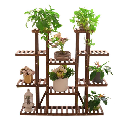 Gestufte große Pflanzenständer Holz Garten Pflanzenregal Blumentopfständer Regale