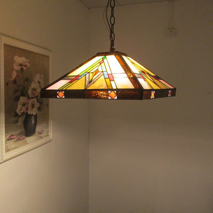 Tiffany 2-flammige Hängeleuchte in schwärzlicher Bronze
