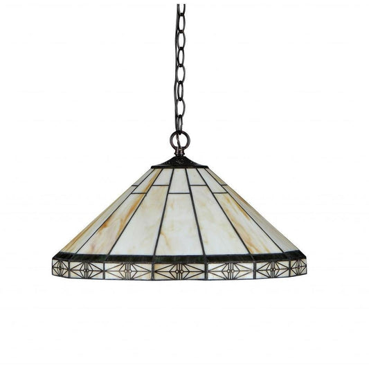 Tiffany-Stil Mission Design 2-flammige Bronze-Hängeleuchte