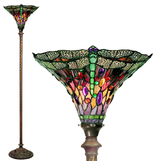 Deckenfluter im Tiffany-Stil mit Libellenmotiv