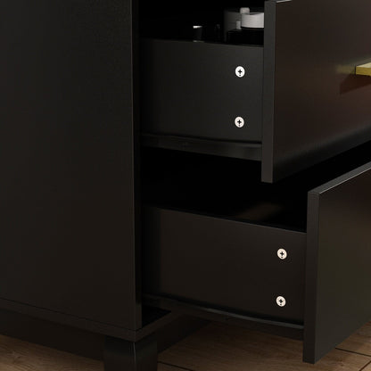 Timechee Kommode mit 6 Schubladen, 120 cm Breite, Doppelkommode, Beine aus Massivholz, Lackkommode