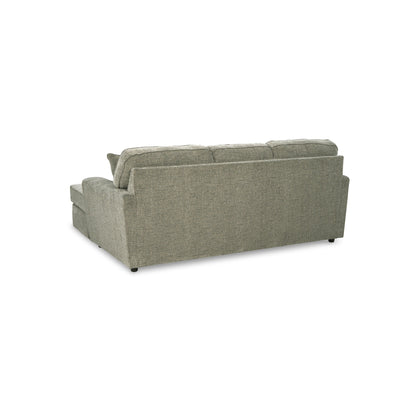 Timu L Shaped Sofa Chaise, 86 Inch, 2 Accent Pillows, Gray Polyester