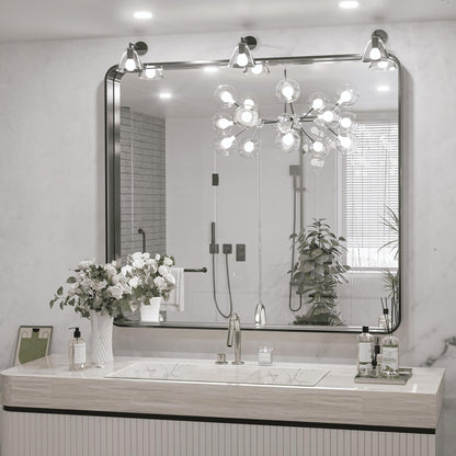 TokeShimi Moderner Badezimmer-Wandspiegel mit Metallrahmen
