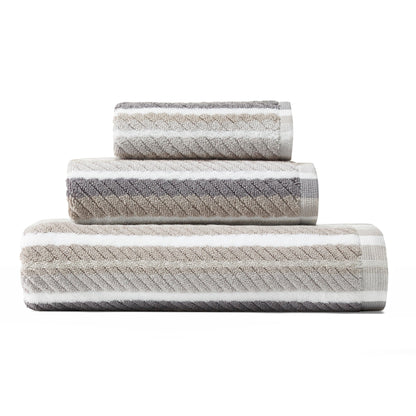 Tommy Bahama – 3-teiliges Handtuchset aus Baumwollfrottee mit Streifen „Ocean Bay“
