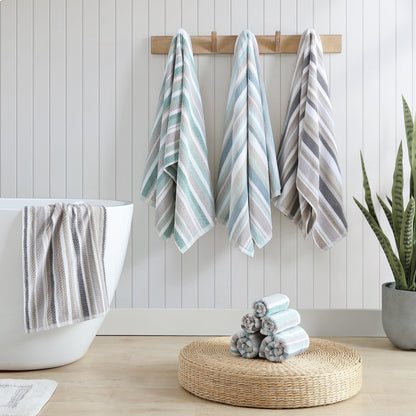 Tommy Bahama – 3-teiliges Handtuchset aus Baumwollfrottee mit Streifen „Ocean Bay“