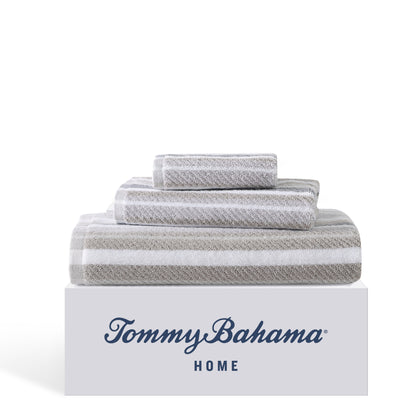 Tommy Bahama – 3-teiliges Handtuchset aus Baumwollfrottee mit Streifen „Ocean Bay“
