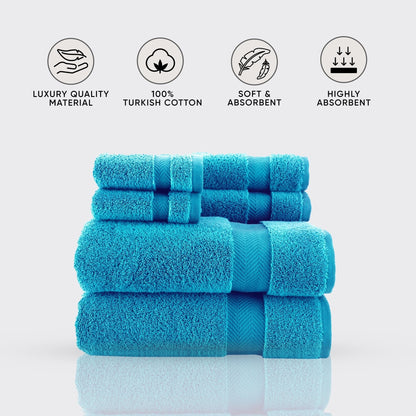 Towels Beyond Becci Handtuchset aus türkischer Baumwolle und schnelltrocknende, ultraweiche, super saugfähige Badetücher und 6er-Set
