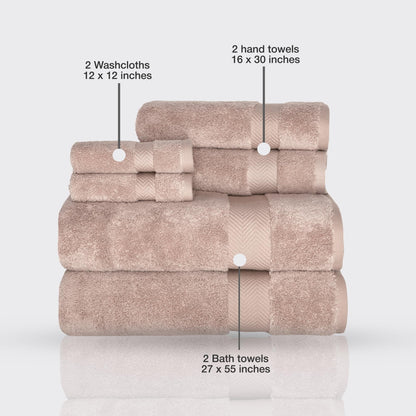 Towels Beyond Becci Handtuchset aus türkischer Baumwolle und schnelltrocknende, ultraweiche, super saugfähige Badetücher und 6er-Set