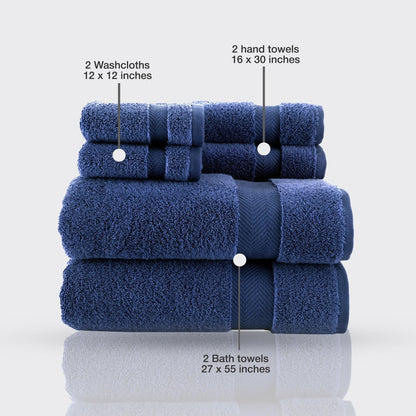 Towels Beyond Becci Handtuchset aus türkischer Baumwolle und schnelltrocknende, ultraweiche, super saugfähige Badetücher und 6er-Set