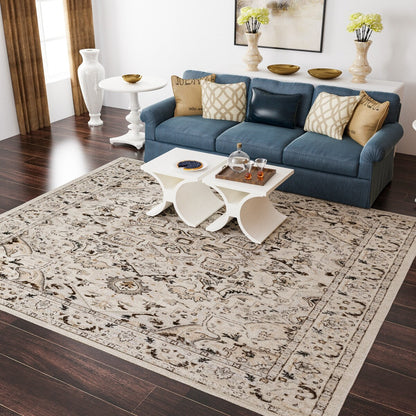 Traditional Cream/Beige Oriental Area Rug