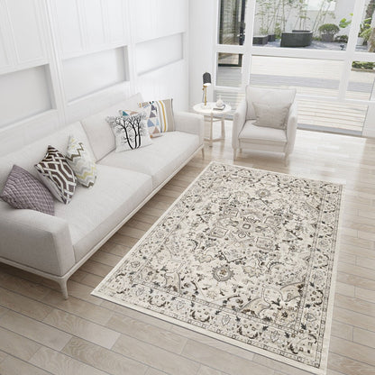 Traditional Cream/Beige Oriental Area Rug