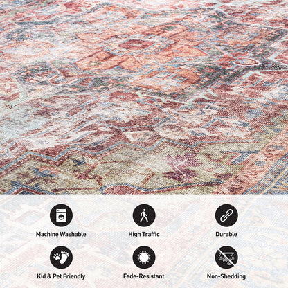 Traditioneller, maschinenwaschbarer Teppich im Used-Look