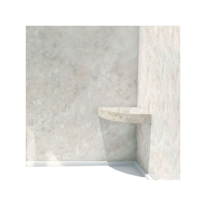Transolid Studio Eck-Duschsitz aus massiver Oberfläche, wandmontiert, 35,6 x 35,6 cm, 14,5 x 14,25 x 3