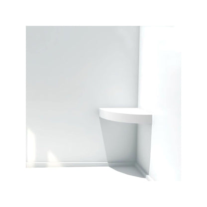 Transolid Studio Eck-Duschsitz aus massiver Oberfläche, wandmontiert, 35,6 x 35,6 cm, 14,5 x 14,25 x 3