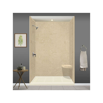 Transolid Studio Eck-Duschsitz aus massiver Oberfläche, wandmontiert, 35,6 x 35,6 cm, 14,5 x 14,25 x 3