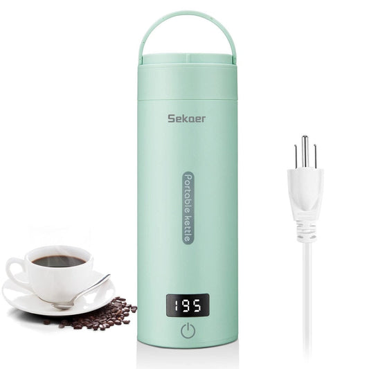 Elektrischer Reise-Teekessel, tragbarer kleiner Mini-Kaffeekessel mit 4 variablen Voreinstellungen, persönlicher Wasserkocher aus Edelstahl 304