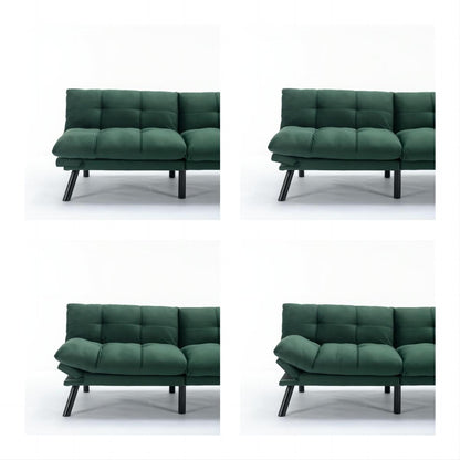 Trendy And Modern Style Grey Velvet Upholstered Sleeper Sofa Bed,2-Seater Adjustable Backrest Armless Sofa