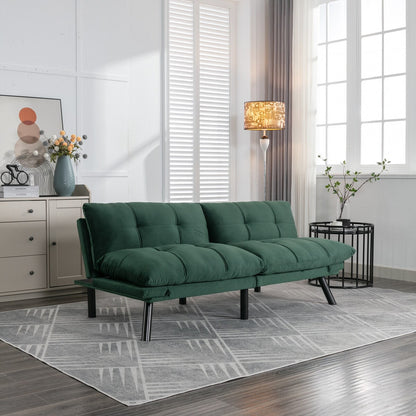 Trendy And Modern Style Grey Velvet Upholstered Sleeper Sofa Bed,2-Seater Adjustable Backrest Armless Sofa