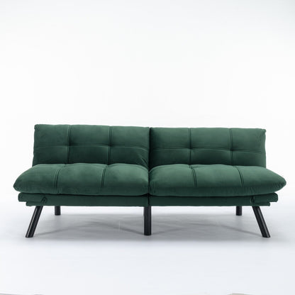 Trendy And Modern Style Grey Velvet Upholstered Sleeper Sofa Bed,2-Seater Adjustable Backrest Armless Sofa