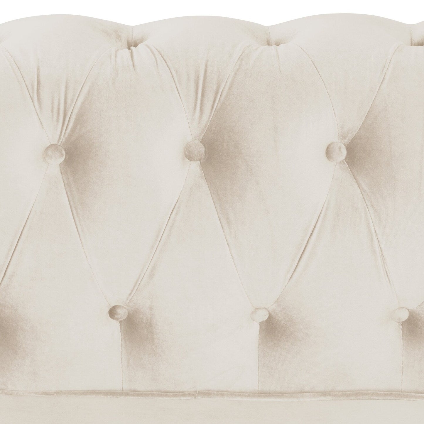 Morden Fort Velvet Upholstered Chesterfield Sofa with Nailhead and Solid Legs for Living Room