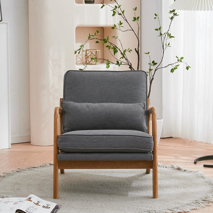 Gepolsterter Akzentstuhl im Mid-Century-Modern-Stil