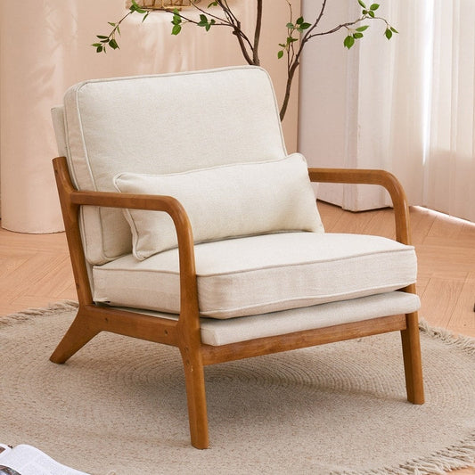 Gepolsterter Akzentstuhl im Mid-Century-Modern-Stil
