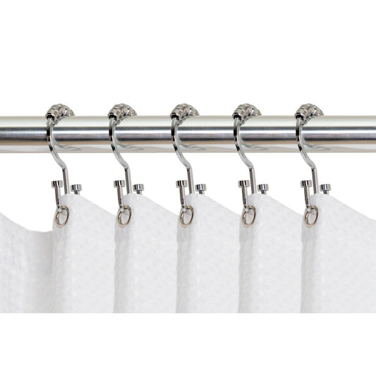 Utopia Alley Deco Flache Doppelrollen-Duschvorhanghaken, Chrom – Poliertes Chrom