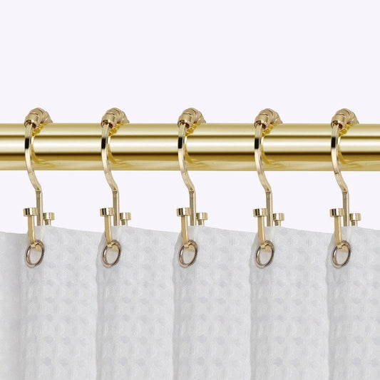 Utopia Alley Deco Flache Doppelrollen-Duschvorhanghaken, Gold
