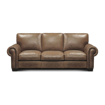 Valencia Top Grain Hand Antiqued Leather Traditional Sofa