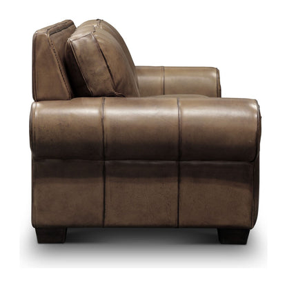 Valencia Top Grain Hand Antiqued Leather Traditional Sofa